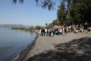 Having Church on the shore of the Sea of Galilee on the grounds of the Church of the Primacy of Peter.