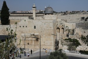 This is the southwest corner of what was the Temple wall.  It was torn down by the Romans around 70 AD fulfilling Jesus prophecy.  Later parts of it was rebuilt as fortification through he Crusades era.