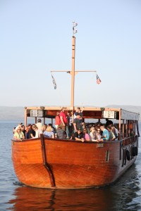 One of our tour boats on the Sea of Galilee.