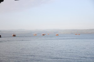 The fishing fleet returning at days end to Tiberius.