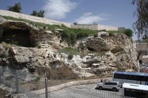 Communion shared in the Garden Tomb.  Jesus said, "Do this in remembrance of Me."