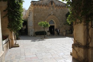 This is the Stone Pavement where Pilate tried to release Jesus.  He brought Jesus out wearing a crown of thorns and wearing a purple robe.  But the crowd, incited by religious leaders, shouted, "Crucify Him! Crucify Him!"