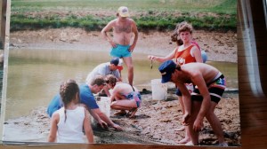 Seining one of the breeder ponds.