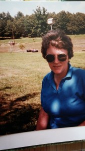 Mom - Joy Pickler Moss, standing in front of the Big Pond at Pick's Pond.