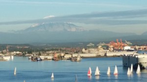 View from the Cliff House Restaurant across Commencement Bay from Tacoma.