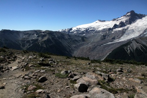 The Sunrise Rim Trail was nice because it was primarily all downhill.  As the name implies you are on the edge of the high meadow where it falls off dramatically to the valley where the Inter Fork River, one of the main tributaries of the White River flows.