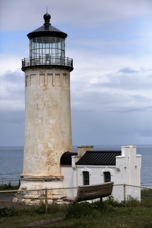 Cape Disappointment, North Head Lighthouse. The "youngest" of the two lighthouses. Only 118 years old. Warned ships coming from the north of the dangerous Columbia River mouth and shoals.