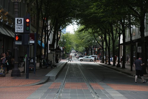 The MAX lightrail system in Portland.